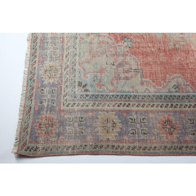 Handmade Tribal Oushak Rug - 7′2″ × 10′2″ For Sale - Image 9 of 12