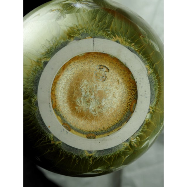 1980s French Montgolfier Full Gilded Crystalline Vase For Sale - Image 11 of 12