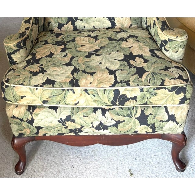 Mid-Century Modern Mid Century Wing Back Chair With Pretty Scrolled Arms For Sale - Image 3 of 8