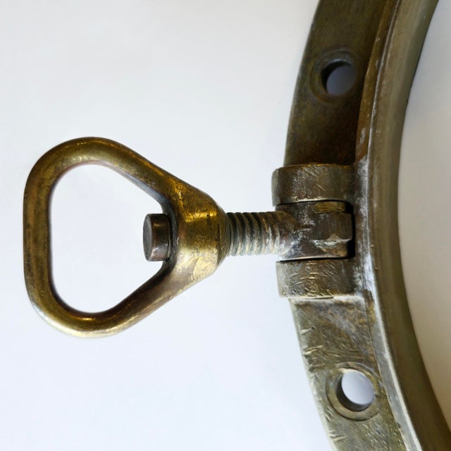 Metal Museum-Quality 24" Antique Solid Bronze 4-Dog Porthole – Sf Oyster House Provenance (90 Lbs) For Sale - Image 7 of 13