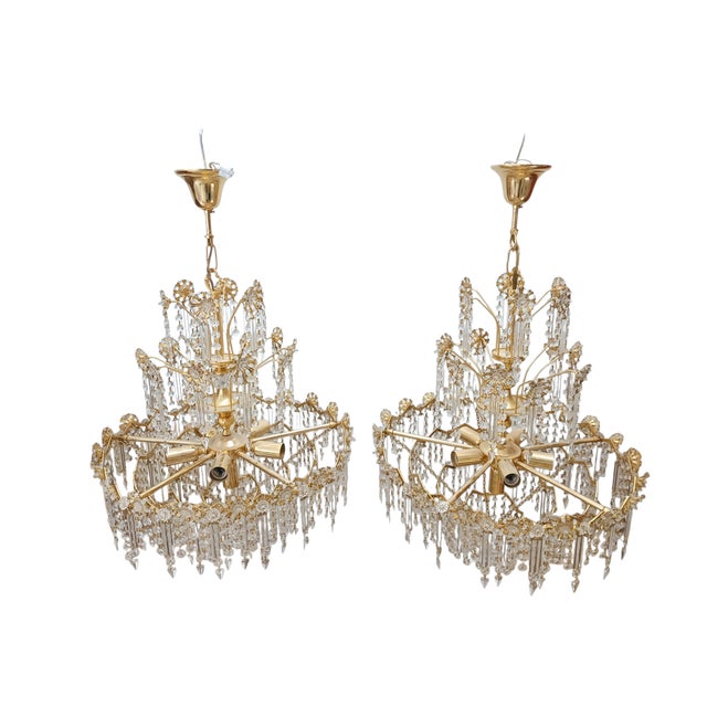 Regency Chandeliers by Ernst Palme by Palwa, 1970s, Set of 2, in Flawless conditions. Designed 1970 to 1979 I have...