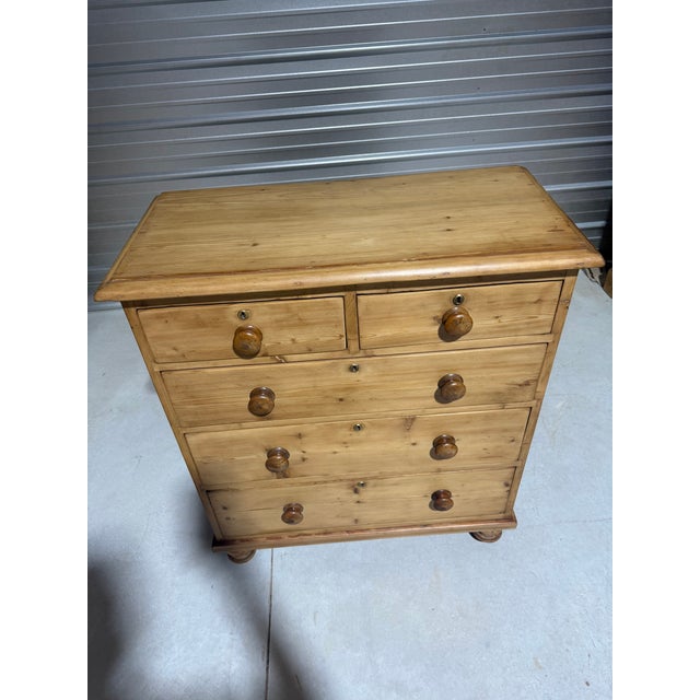 Victorian Antique Pine Two Over Three Drawers - Chest of Drawers From England For Sale - Image 3 of 18