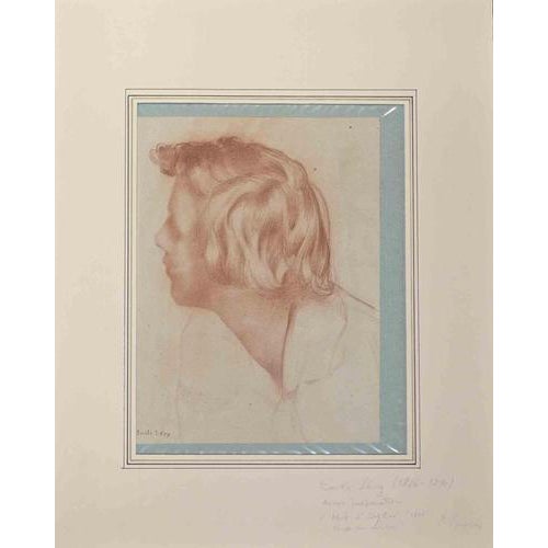 Émile Lévy, Portrait, Drawing in Pencil, 1850s For Sale