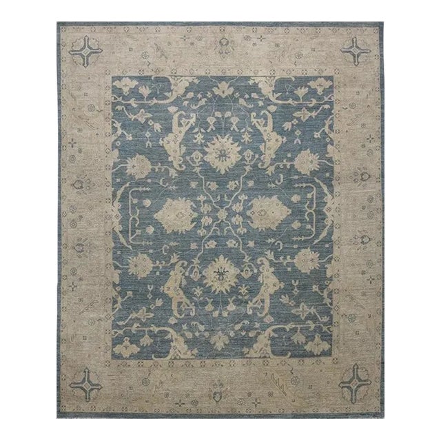 Handwoven Oushak Style Area Rug 8’0″ X 9’7″ For Sale