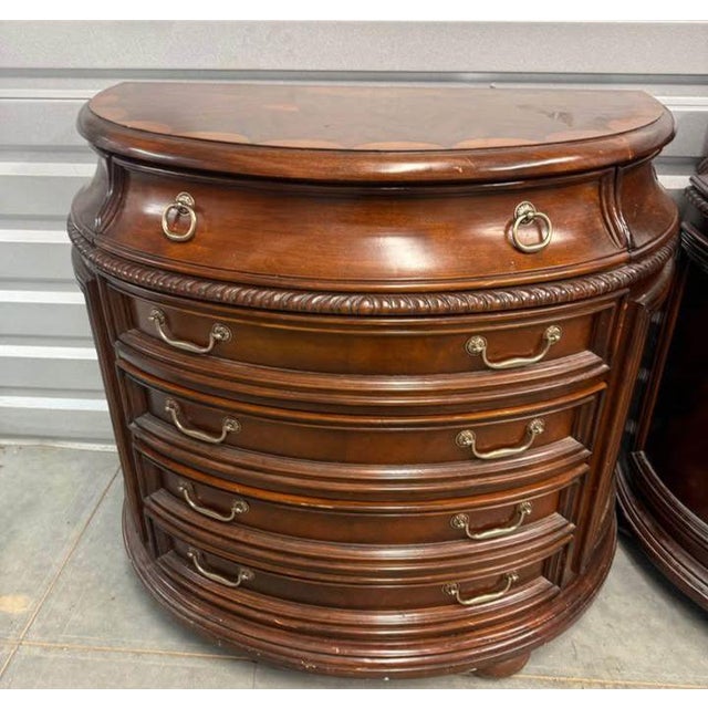 Traditional 1950s Elevate Your Home With the Timeless Elegance of Our Regency-Style Mahogany Bowfront Chest, a Masterpiece From the Forbidden City Collection For Sale - Image 3 of 4