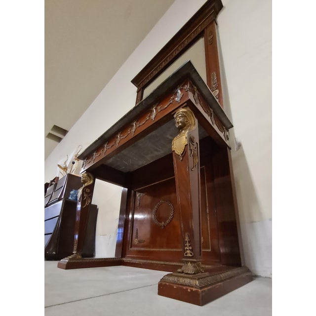 Empire Console Table with Retour Degypte Style Mirror For Sale - Image 4 of 18