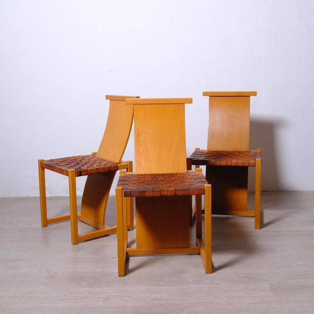 Vintage Chairs in Beech and Leather by Alvar Aalto, 1960s, Set of 3 For Sale - Image 12 of 18