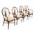 Late 20th Century Vintage Bentwood Rattan Hollywood Regency Fan Back Dining Chairs - Set of 4 For Sale
