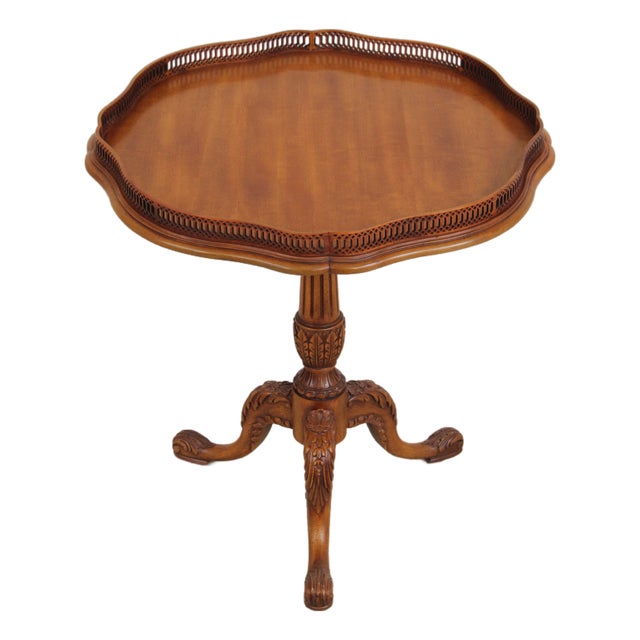John Widdicomb Georgian Satinwood Gallery Top Lamp Table For Sale