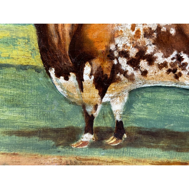 Victorian British Shorthorn Bull Pastoral Oil Painting in Gilt Frame c.1890 in the Manner of William Ward For Sale - Image 6 of 18