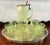 Early 20th Century Rare Northwood Opalescent Daffodil Uranium Glass Pitcher & Six Glasses Water Lemonade Set For Sale - Image 9 of 10