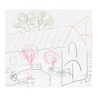 1993 Norbert Voelkel Chateau De Roussan French Drawing For Sale
