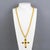 Contemporary Jean Louis Scherrer Paris Gilded Metal and Black Enamel Cross Pendant Necklace For Sale - Image 3 of 11