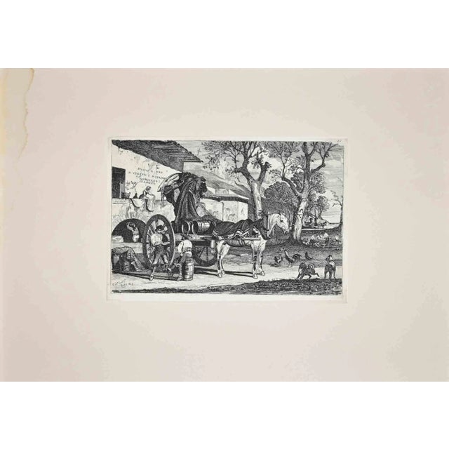Roman Countryside with the carriage is an original etching artwork realized after Charles Coleman (1807, Yorkshire - 1874,...