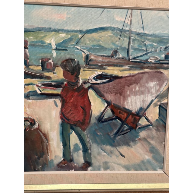 Nils Sewerin, Harbour, 1950s, Oil Painting on Canvas, Framed For Sale - Image 12 of 18