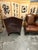 Vintage Barclay-Butera Brown Leather Wingback Chairs With Brass Nailhead Trim, a Pair For Sale In Los Angeles - Image 6 of 12