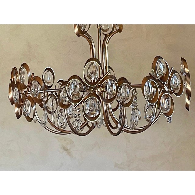 Gold Chandelier by Gaetano Sciolari for Palwa, 1970s For Sale - Image 8 of 18