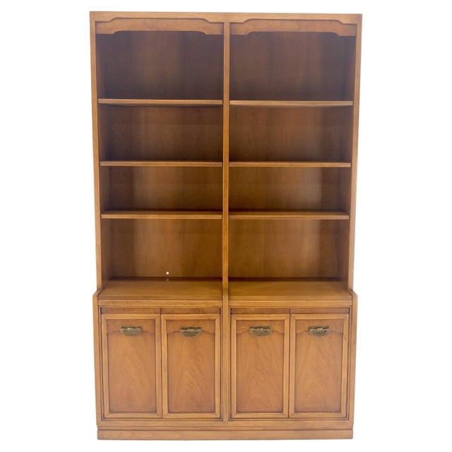 Drexel Fruitwood Drexel Double Bookcase Credenza Mid Century Modern Vintage MINT For Sale - Image 4 of 11