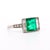 Green Art Deco 1.58 Carat No Oil Colombian Emerald & Diamond 3 Stone Platinum Ring For Sale - Image 8 of 15