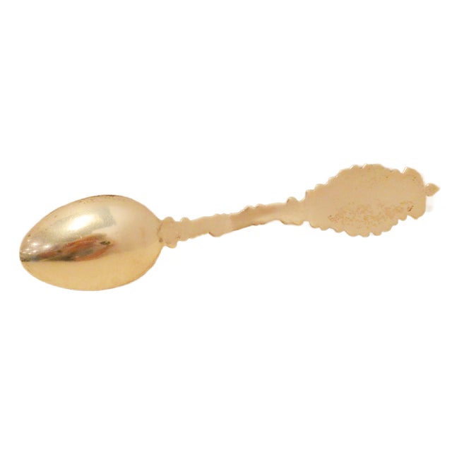 Antique 19th Century "Le Chien D'Or" Quebec Silver Plated Souvenir Spoon With Historic 1736 Inscription For Sale - Image 4 of 4