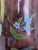 Vintage Hand Painted Purple Glass Hurricanes- A Pair For Sale - Image 16 of 17