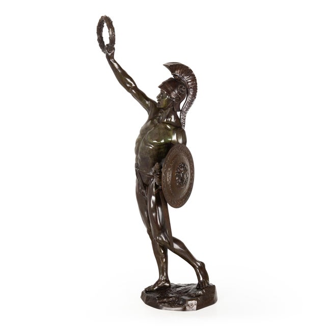 Traditional German School Bronze Sculpture of Victorious Achilles Circa 1900 For Sale - Image 3 of 18