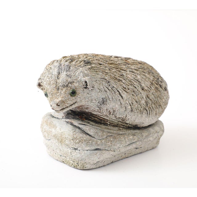 Reconstituted Stone Hedgehog Garden Ornament, 20th Century For Sale - Image 10 of 12