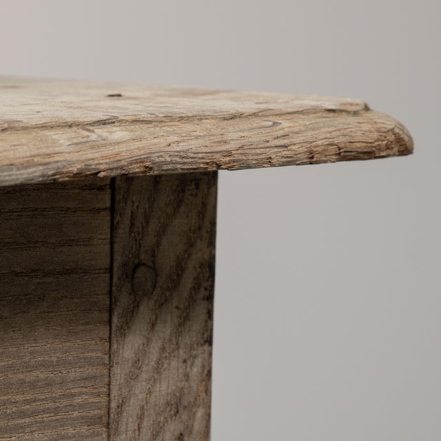 19th Century France Louis XV Antique White Oak Side Table For Sale - Image 14 of 15