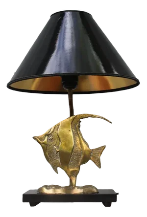 Brass Fish Statue Table Lamp