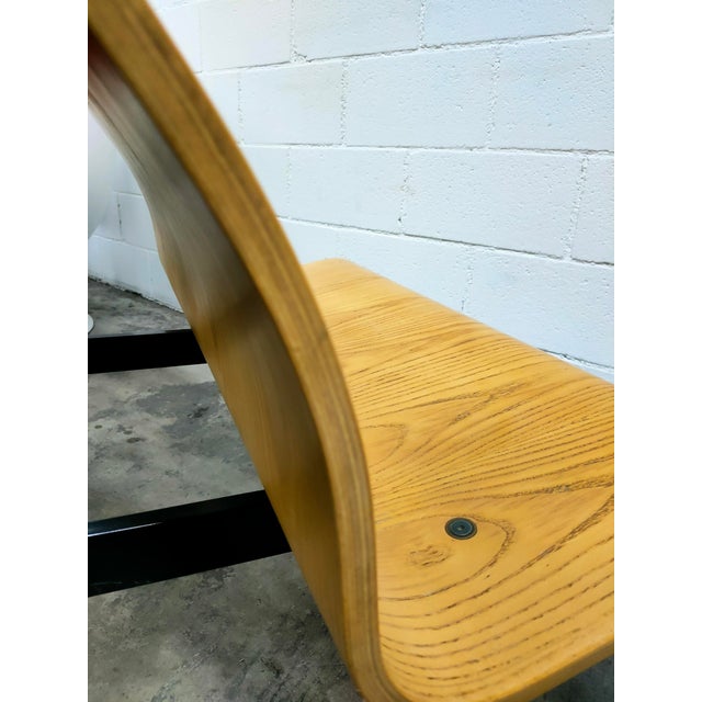 1970s Vintage Wooden Steel Bench, 1970 For Sale - Image 5 of 7