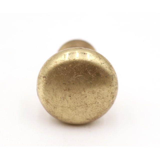 Mid 20th Century Pair of Vintage 1.125 In. Brass Cabinet Drawer Knobs For Sale - Image 5 of 5