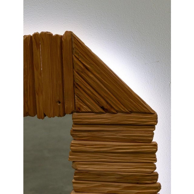 Handcrafted, the mirror has an octagonal shape and is backlit with LED lights In excellent condition, works Dimensions:...