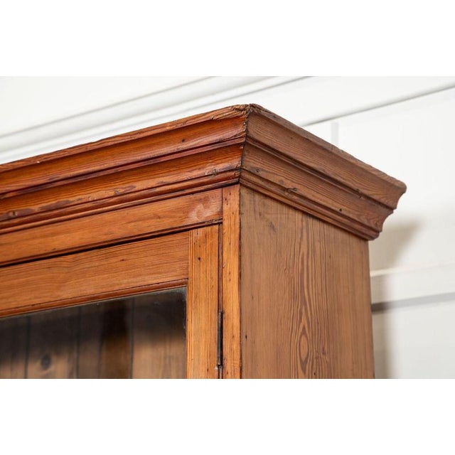 19th Century English Glazed Pine Bookcase, 1880 For Sale - Image 11 of 17
