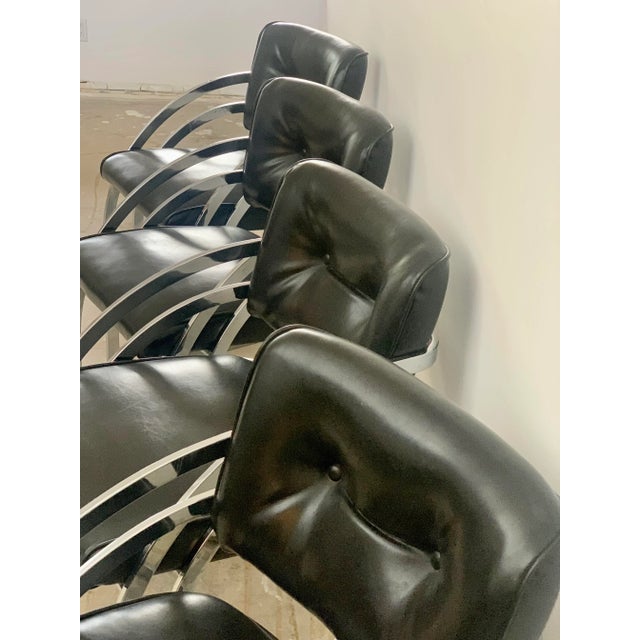 Metal 1970s Milo Baughman Style Cantilever Chrome Chairs - Set of 4 For Sale - Image 7 of 9