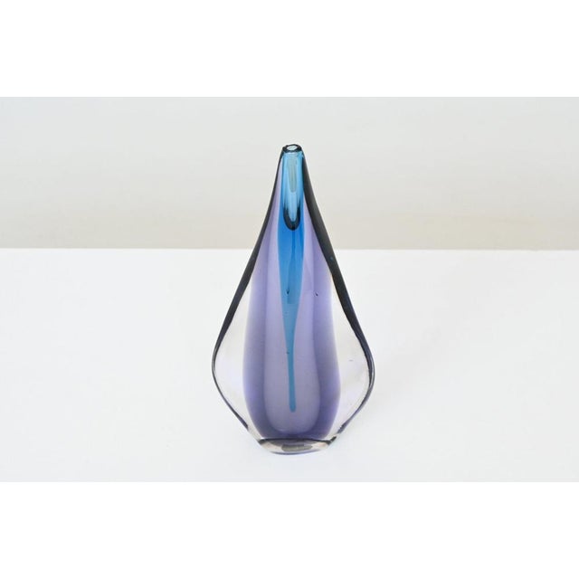 1960s Sommerso Teardrop Vase in Murano Glass by Flavio Poli for Seguso, 1960 For Sale - Image 5 of 13