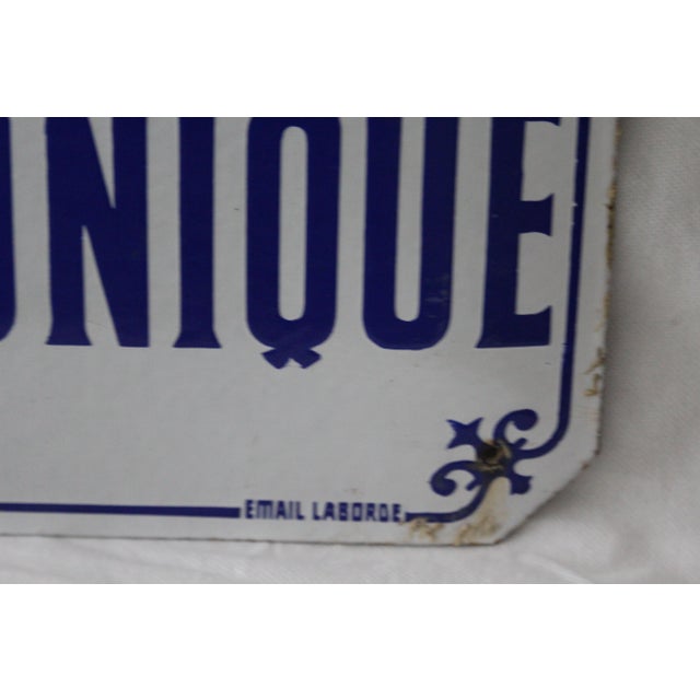 Phone Box Sign in Blue and White Enamel Metal, 1970s For Sale - Image 18 of 18
