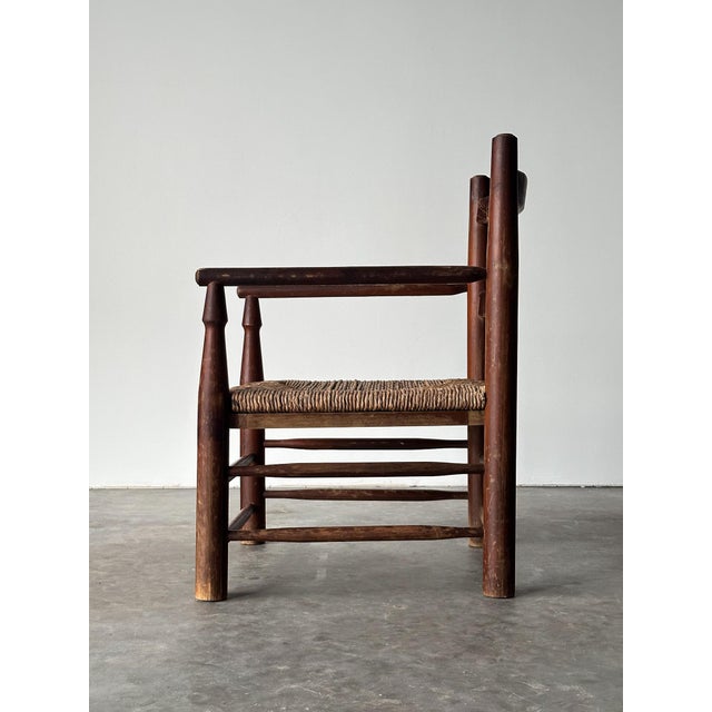Rustic Pine Hearth Armchairs, France, Mid-20th Century — Set of Four For Sale - Image 10 of 18