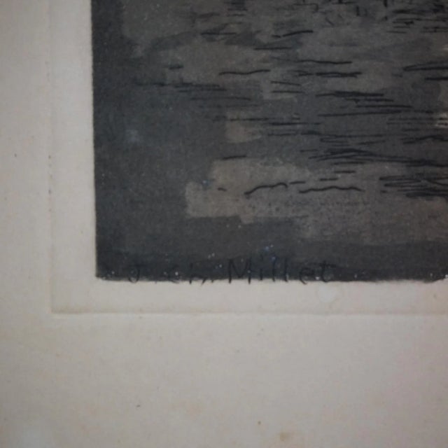 Black Antique French Cityscape Etching Signed Jean Charles Millet Circa 1920, Framed For Sale - Image 8 of 10