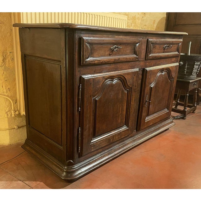 Brown Antique French Walnut Buffet, 1700s For Sale - Image 8 of 12