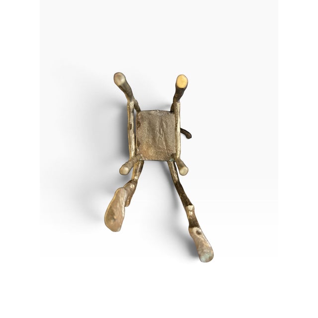Vintage Mid-Century Metal Brass Seated Violinist Sculpture For Sale In New York - Image 6 of 12