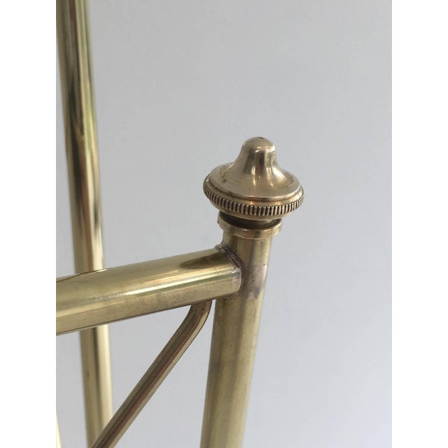 Metal 1940s Neoclassical brass and glass magazine rack, Maison Jansen For Sale - Image 7 of 12
