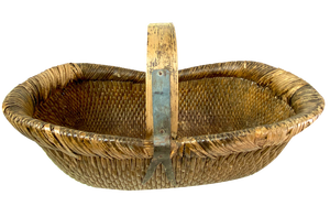 Mid-Century Chinese Woven Reed Basket, 1950s