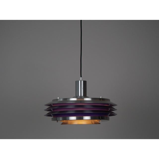 Vintage Swedish Pendant Lamp by Carl Thore for Granhaga Metallindustri, 1960s For Sale - Image 6 of 14