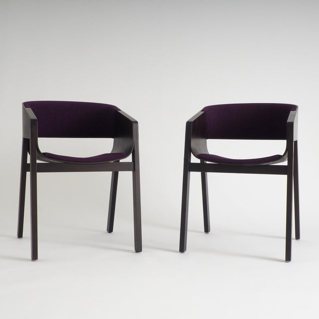 Striking set of two Merano armchairs designed by Alexander Gufler for furniture manufacturer TON. Combining Czech...
