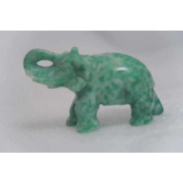 Gemstone Vintage Miniature Well-Carved Uncommon Amazonite Stone, Lucky Elephant! For Sale - Image 7 of 13