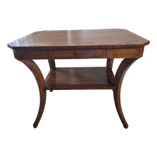 Late 20th Century Gregorius Pineo Biedermeier Style Side Table With Drawer and Undershelf For Sale