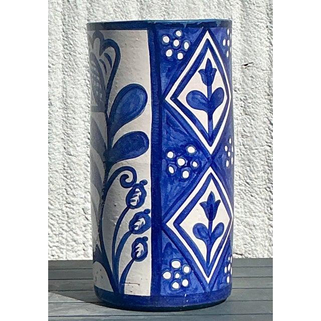 Add a splash of color and charm to your entryway with this Vintage Boho Hand-Painted Umbrella Stand. Featuring intricate,...