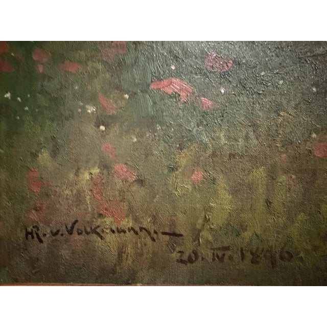 Blue Hans Richard Volkmann, Weidenplan, 1896, Oil Painting on Canvas For Sale - Image 8 of 13