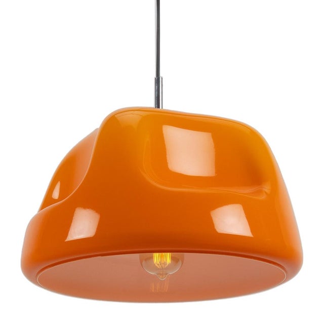 Orange Funky Space Age Plastic Pendant Lamp 40 cm x 40 cm x 23 cm Up to 250V (Europe/UK Standard).The wiring of this item...