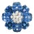 Invisible-Set Blue Sapphire Diamond 18k White Gold Flower Brooch & Pendant For Sale